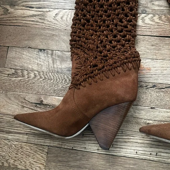 Saint Laurent Suede Twine Niki 105 Boot - Picture 4 of 14